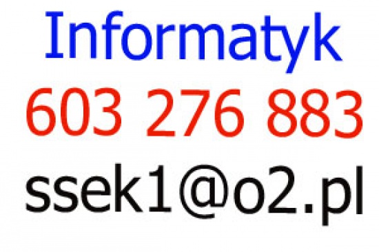 603 276 883 Informatyk Gdańsk Sopot laptopy komputery naprawa