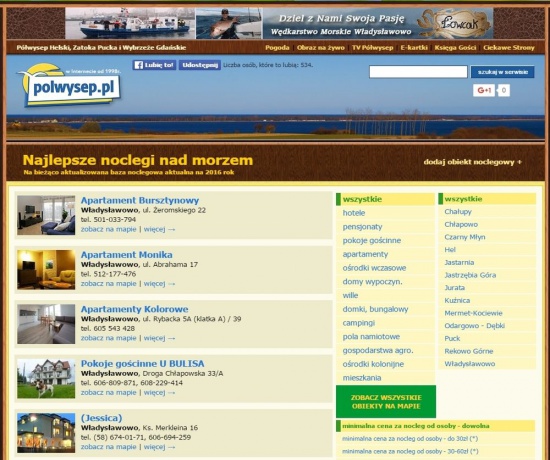 Noclegi nad Polskim Morzem - Portal Turystyczny Polwysep.pl