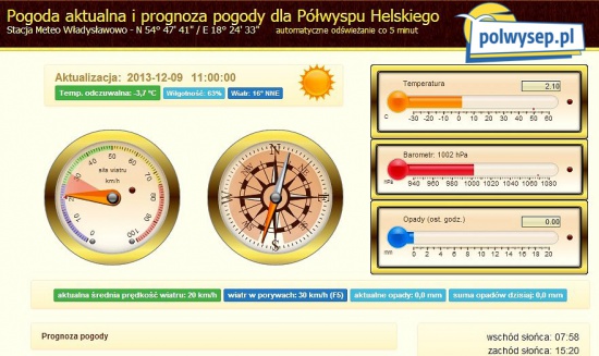 Pogoda nad morzem - Władysławowo prognoza pogody