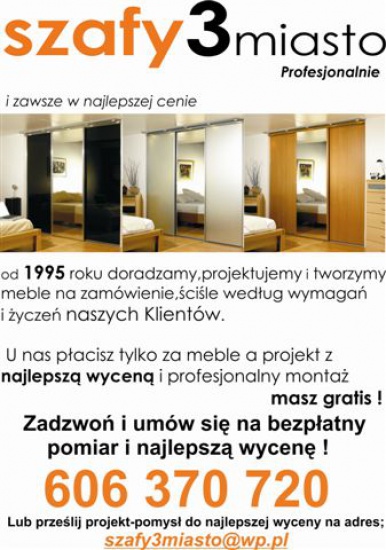 Szafy wnękowe Gdańsk Sopot Gdynia i okolice szafy3miasto